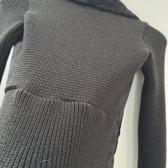 BLANKNYC Fitted Side Zip Faux Fur Collar Suede Leather Moto Sweater Jacket - Picture 5 of 13